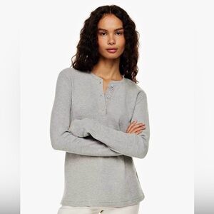 Denim forum Aritzia waffle Henley long sleeve shirt